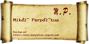 Mikó Perpétua névjegykártya